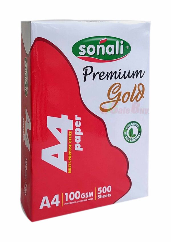 Sonali A4 paper, Premium Gold Copy, 100 GSM, 500 Sheets, Multi-purpose Printer Paper