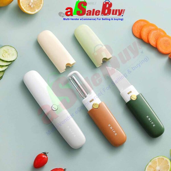 Kitchen Knife Peeler Portable Knife for Fruit 2 in 1 Knife and Peeler