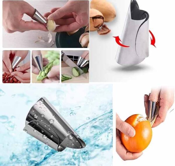 1PC Kitchen Stainless Steel Finger Guards Vegetable Peanut Finger Protector - Image 4