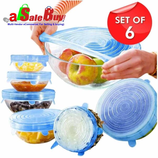 6pcs Silicon Food Cover Set