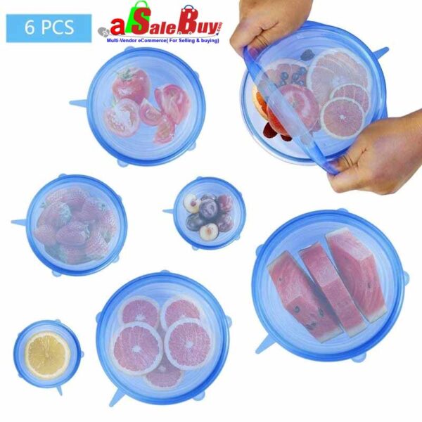 6pcs Silicon Food Cover Set - Image 2