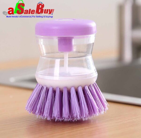 Convenient Pressure Washing Liquid Cleaning Brush,1pc Cute Kitchen Wash Tool Pot Pan Dish Bowl Palm Brush Scrubber Cleaning washing Cleaner holder,Dish Washing Brush.