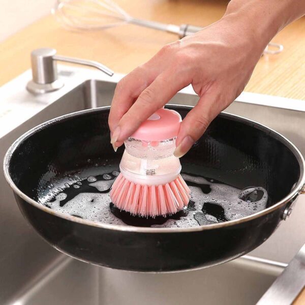 Convenient Pressure Washing Liquid Cleaning Brush,1pc Cute Kitchen Wash Tool Pot Pan Dish Bowl Palm Brush Scrubber Cleaning washing Cleaner holder,Dish Washing Brush. - Image 3