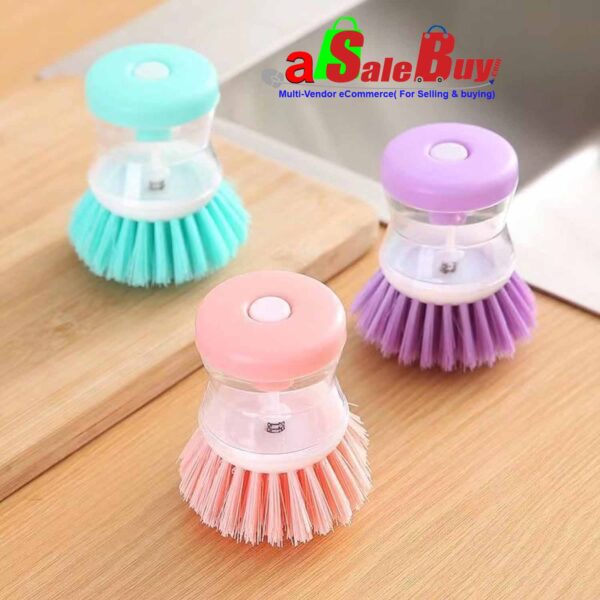 Convenient Pressure Washing Liquid Cleaning Brush,1pc Cute Kitchen Wash Tool Pot Pan Dish Bowl Palm Brush Scrubber Cleaning washing Cleaner holder,Dish Washing Brush. - Image 4