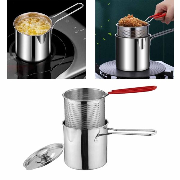 Stainless Steel Mini Frying Pan Household Fryer-for Chicken Cooking Tools - Image 3