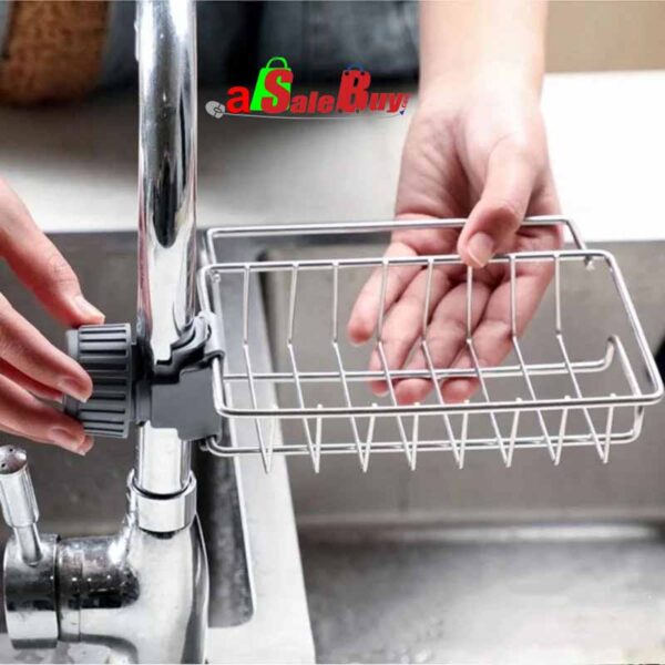 Stainless Steel Faucet Rack Kitchen Sing Organizer Holder-1Pcs - Image 3