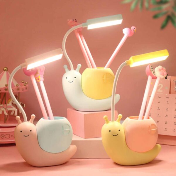 Snail Desk Lamp USB Charging Pen Holder Lamp Kid LED Night Light Reading Lamp - Image 3