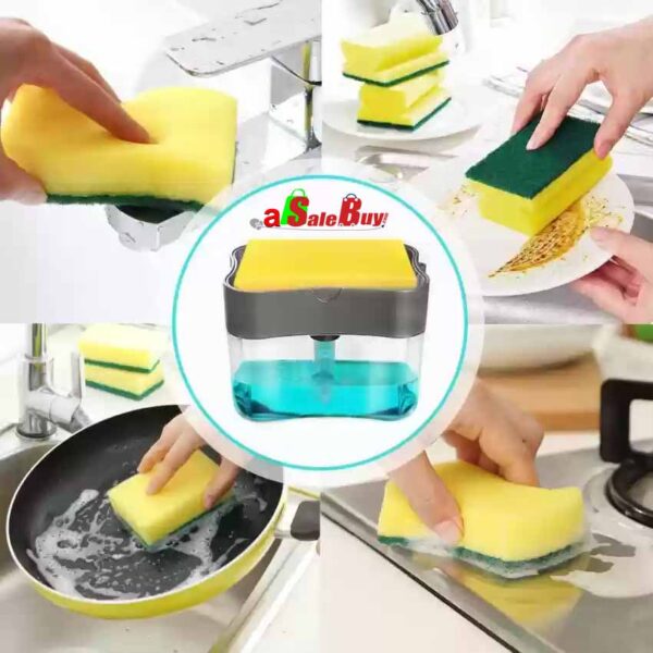 Soap Pump & Sponge Caddy – Kitchen Cleanup Efficiency and Organization with Freshness - Image 2