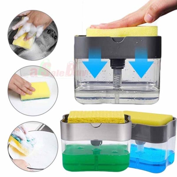 Soap Pump & Sponge Caddy – Kitchen Cleanup Efficiency and Organization with Freshness - Image 3