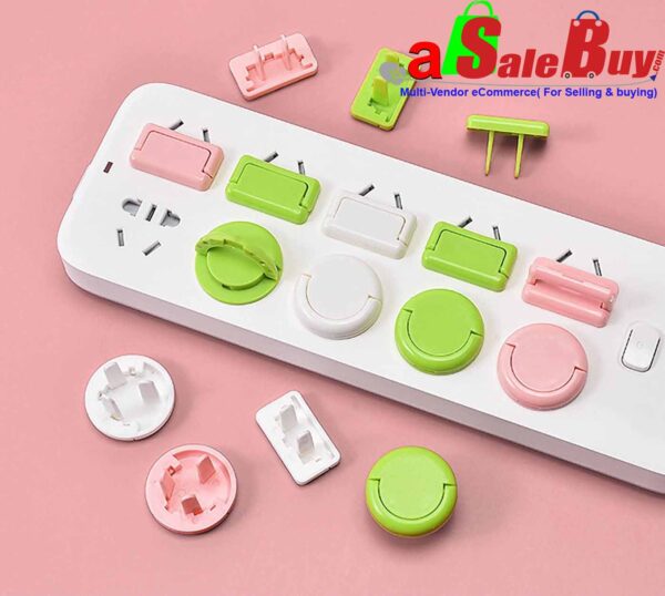 Safety Protection Socket Plug Protector (10pcs) Baby Electric Shock Protection Power Supply Cover Anti-Electric - Image 3