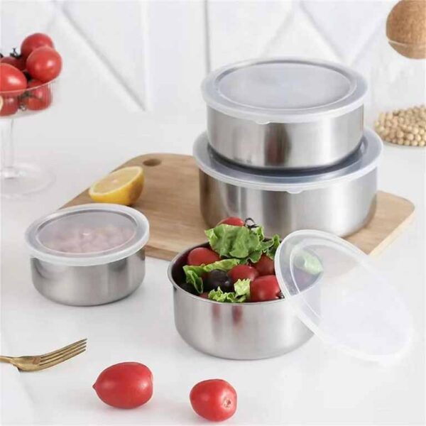 5 Pcs Multifunctional Stainless Steel Protect Fresh Box With Lid - Image 4